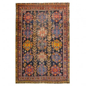 Alfombra antigua Afshar 1,90 x 1,30 m hecha a mano en lana